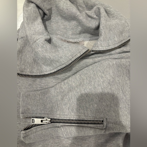 All Saints Bella Gray Sweatshirt with Zipper Detail. Size small - Picture 5 of 10